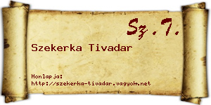 Szekerka Tivadar névjegykártya